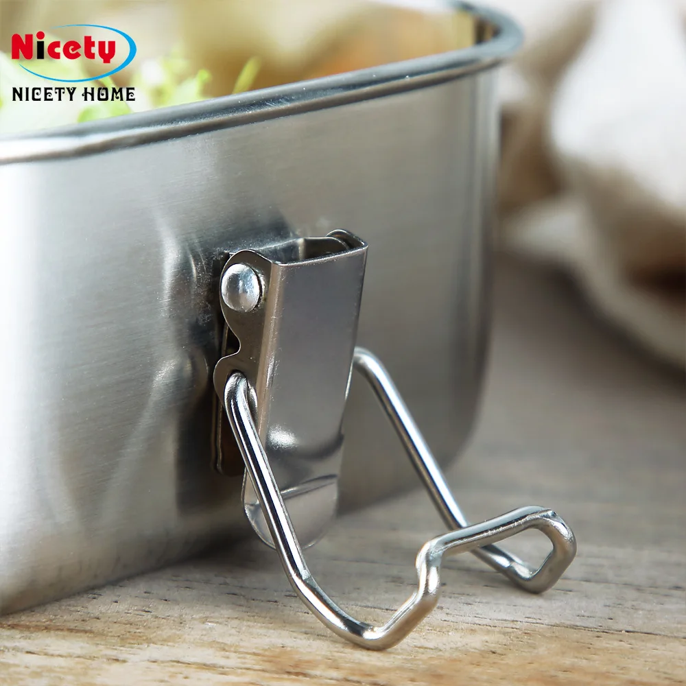 304 stainless steel lunch box compartment sealed leak-proof bento box square student lunch box crisper