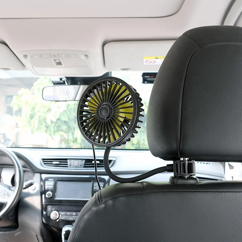 New design hose car air fan usb cooling car fan for rear seat back seat desktop fan auto vehicle truck customized F408