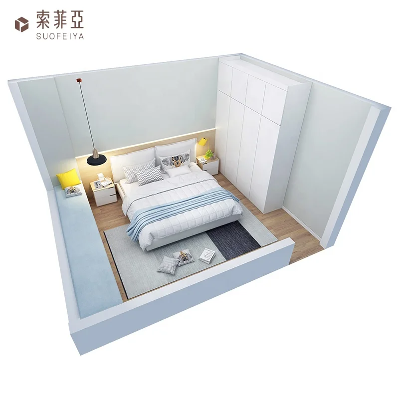 SUOFEIYA Custom Australia Project White Wooden Closet Cabinet Wardrobe Swing Hinged Door Garderobe