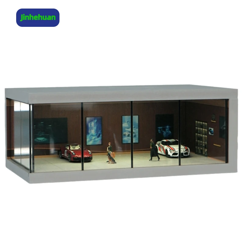 1:64 Scale Diecast Model Car Display Simulation Parking Garage Exquisite PVC Acrylic Dust Box