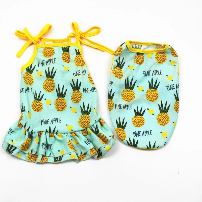 Wholesale Cheap Summer Dog Shirts For Holiday Pineapple Pattern Pet Custom Hawaiian Style Dog Shirt