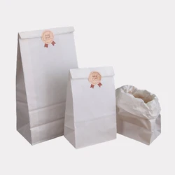 OEM food grade paper bag for packing bread fried chicken food bag with food grade greaseproof paper