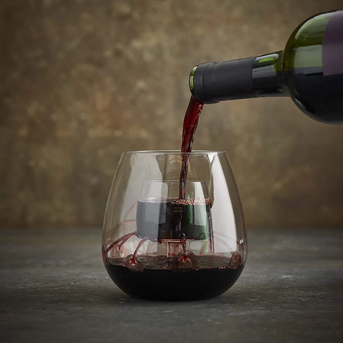 Stemless Aerating Wine Glass by Chevalier Collection (Set of 2) - Patented Wine Glass With Built In Aerator