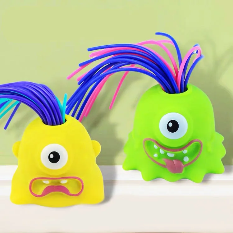 2024 Hot Selling Novelty Fidget Toy Pull Hair Scream Monster Squeeze Monster Toy For Kids Adult