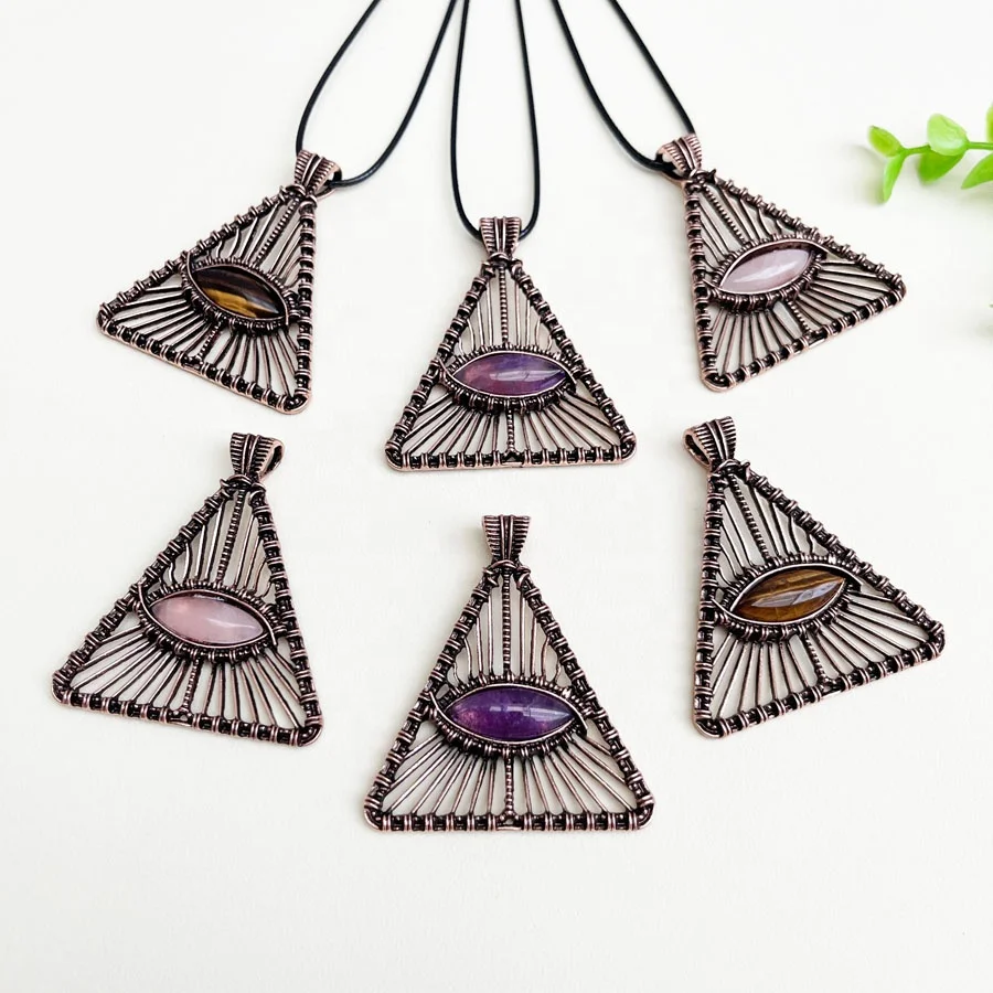 Natural Crystal Evil Eyes Pendant Tiger Eye Stone the Eye Of Horus for Necklace