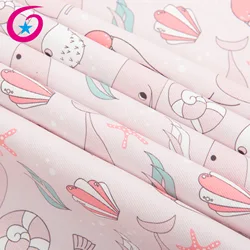 Custom printing service 100% polyester marine fishes pattern digital printing canvas fabric for bags