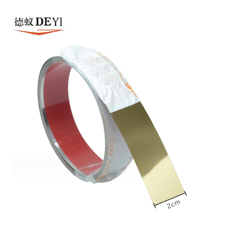 Titanium stainless steel flat decorative strips, background wall frames, edged ceilings, edging metal mirrors, self-adhesive