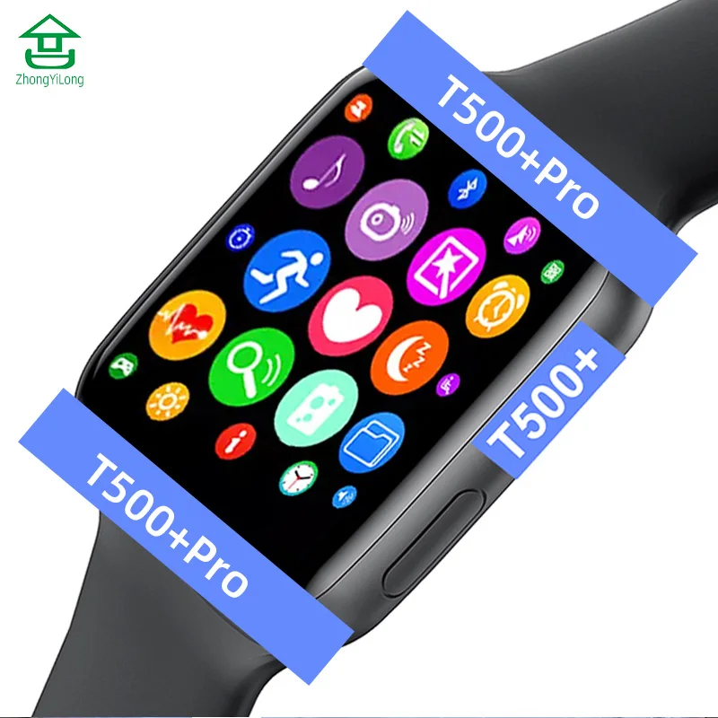 2022 Hot Sale T500+ Smartwatch Reloj Inteligente Hiwatch Rohs Ce Series 5 6 7 T 500+ Plus Pro Smart Watch T500 For Men Women