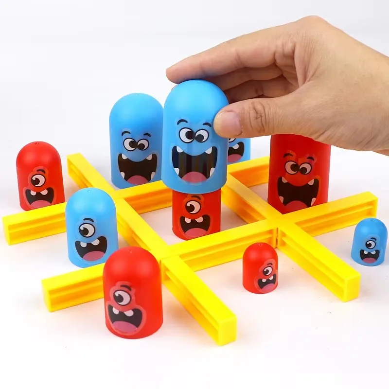 Hot Selling Interactive Plastic Tic Tac-toe and Snake Puzzle Battle Table Toys Kid Fun Chess and Nesting Dolls Ealy Educational