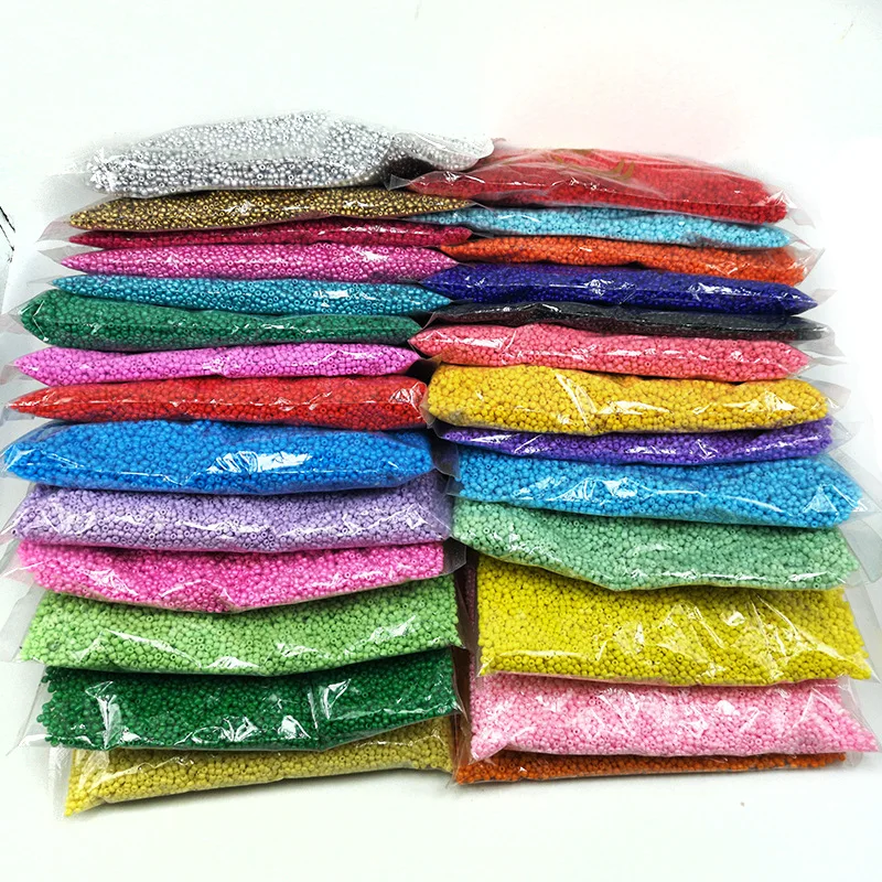 30000pcs per bag of plastic seed beads hand beaded jewelry accessories colorful plastic millet beads bracelet necklace DIY loose