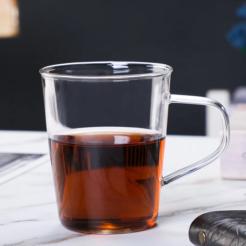 Modern Colored Heat-Resistant Glass Coffee Mug With Handle Borosilicate Colored Glass Tea Cup Dinnerware Glassware Beverage Cups
