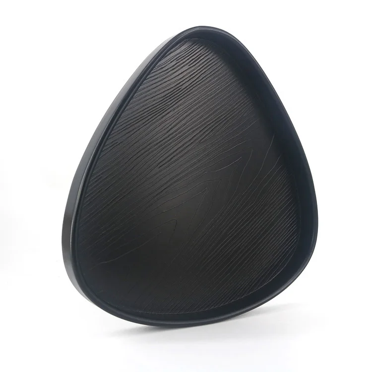Black Modern Non-Slip Organizer Tray Versatile Tray MDF Triangle Serving Tray with Raised Edges