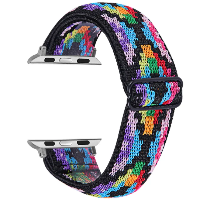 For Apple Watch Band 12345 Generation braided adjustable elastic watchband  adjustable buckle