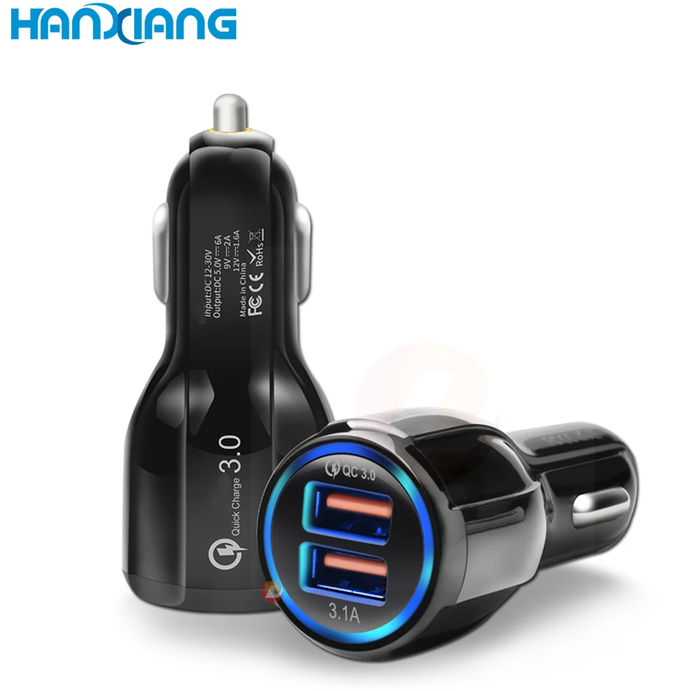 Gadgets 2021 Technologies High Speed Car Charger 3.0 Fast Charging 5V 6A Travel Accessories Mobile Phone Dual USB Car Charger