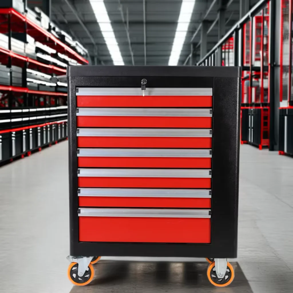 Professional 7-Drawer Auto Repair Tools Storage Box Cabinet Trolley Stainless Steel Tool Chest Tool Box Roller Cabinet