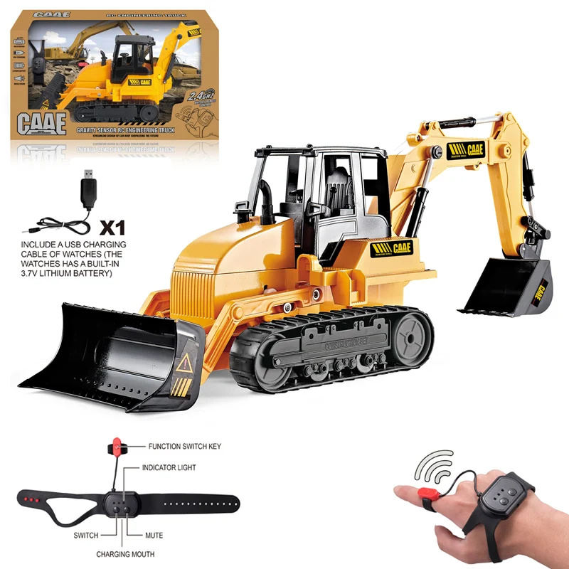 2.4G 1:45 Scale Manual Wireless Remote Control Six-Way Crawler Excavation Loading Engineering Vehicle Model Toy Rc Excavator Car