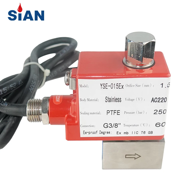 SiAN Customized Factory Supply AC22 2 Way Solenoid Valve 3/8' Explosion Proof Solenoid Valve 250Bar  Direct Solenoid Valve Gas