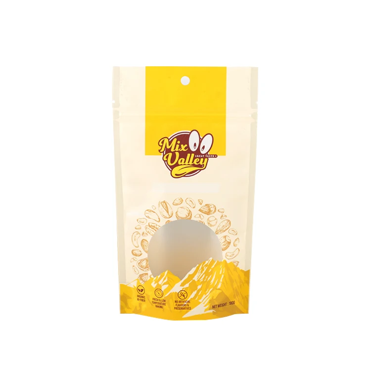 Custom Wholesale printing Dried Mango Melon Seeds Nuts Yellow Bags Food Grade Stand Up Zip Lock Packaging Pouch