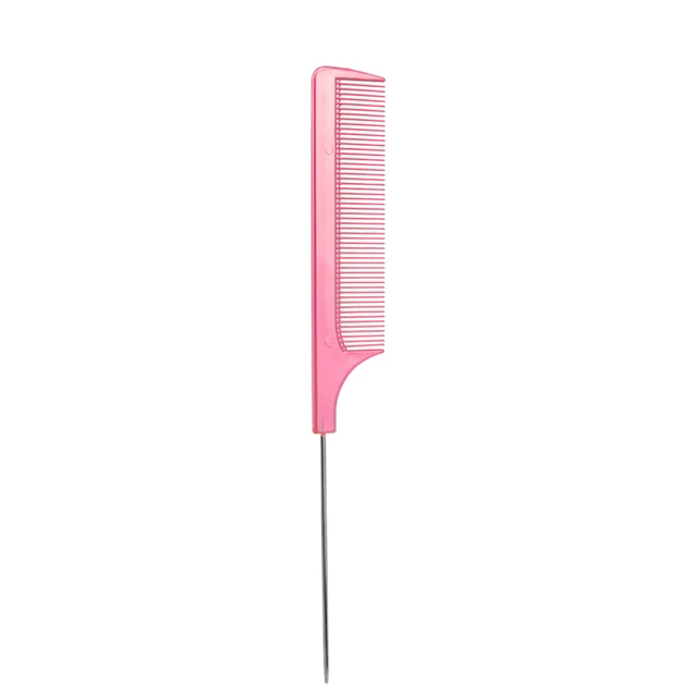 Professional Salon Hair Styling Stainless Steel Pin Tail Anti-static hair Comb Plastic Rat Tail Parting Comb for Braid