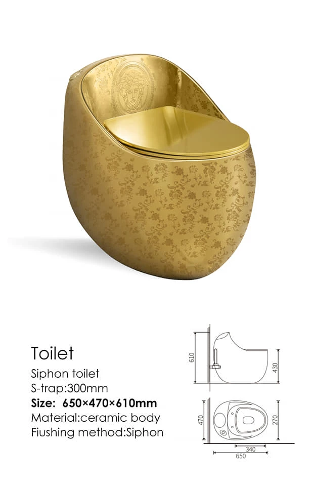 Factory Price Egg shaped Smart sensor bathroom intelligent heated smart toilet ceramic S trap ceramic gold toilet seat commodes