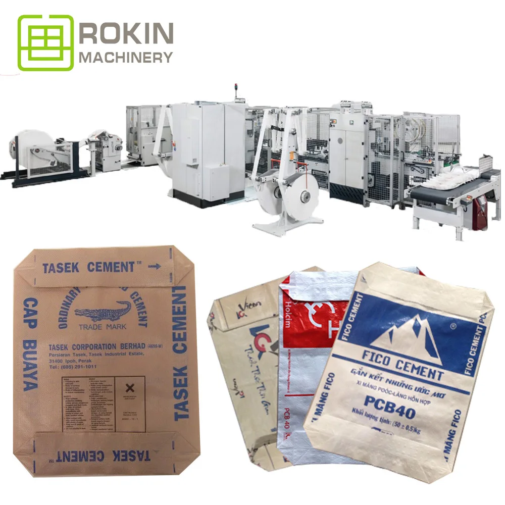 ROKIN BRAND Plastic Woven Valve Bag Cement Cement Block Bottom Valve Bag Wholesale PP Woven Valve Bag Machine