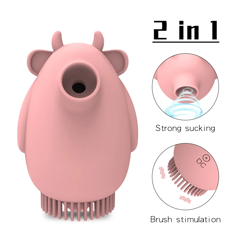 New Arrival Cute Cow Clitoral G-Spot Sucking Vibrator Sex Toys Women Clitoris Stimulator Pussy Breast Massage Sucker
