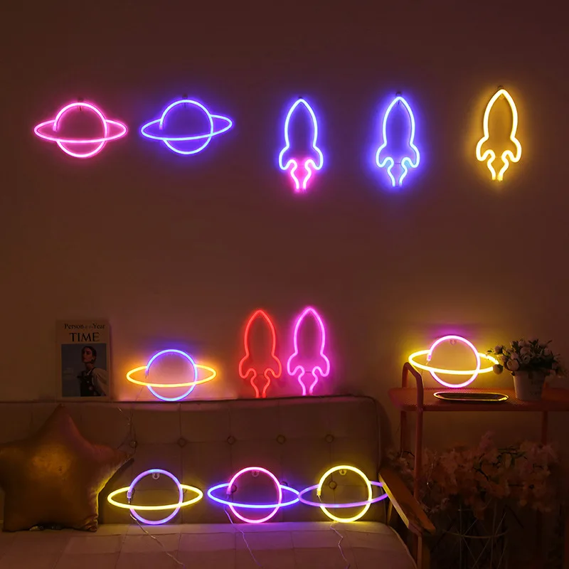 Ins Style Custom Led Flamingo Lights Modeling Lights Cactus Neon Clouds Neon Moon Lightning Night Light For Home Decoration