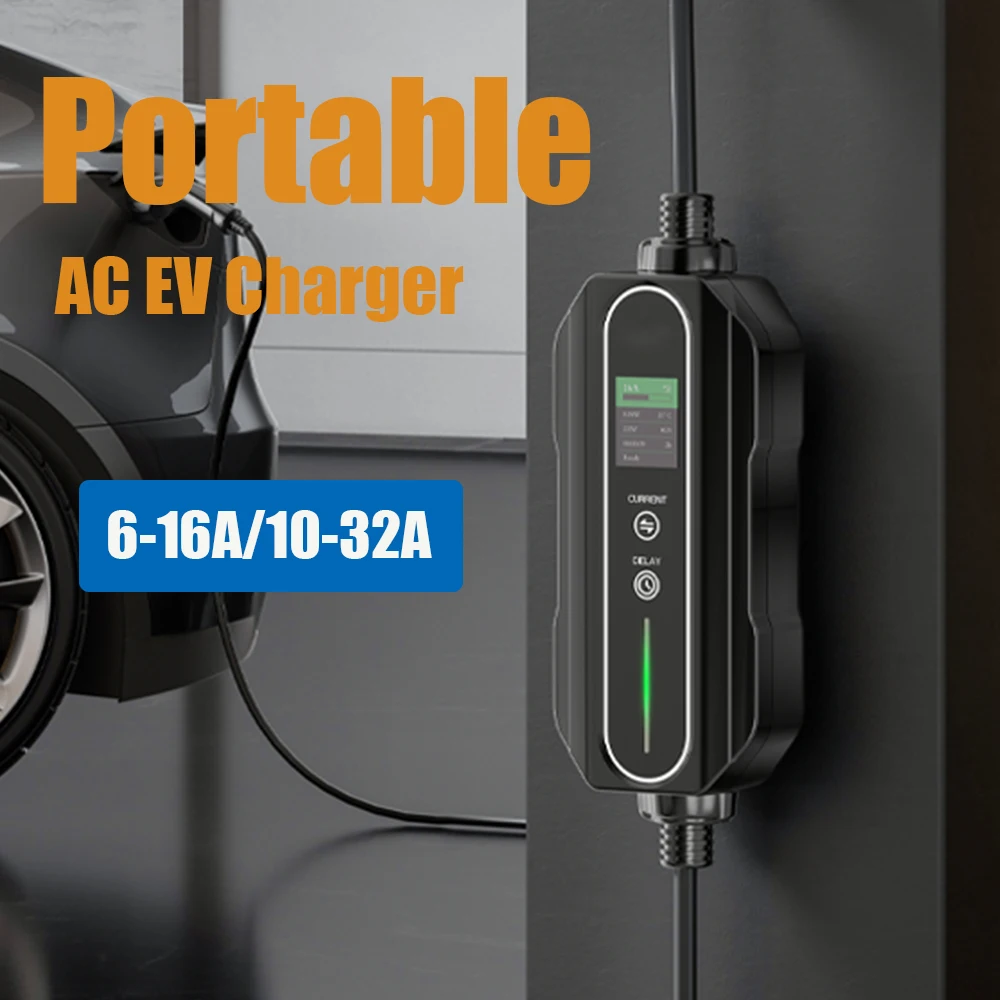 Factory Wholesale 11kw/22kw  Three Phase 480V 32A 16A Adjustable Current Mode 2 Fast IP67  Portable Ev Charger Station