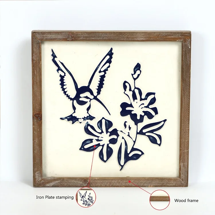 New Trend Wood Frames Painting Bird Home Decoration Indoor Design Wall Pictures Wall Art living Room