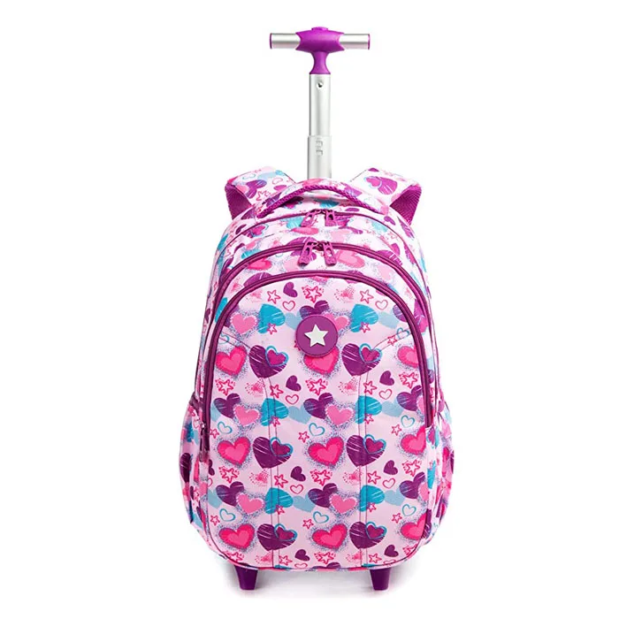 18 inch Wheeled kids rolling school bag lunch bag with pencil case for boys and girls