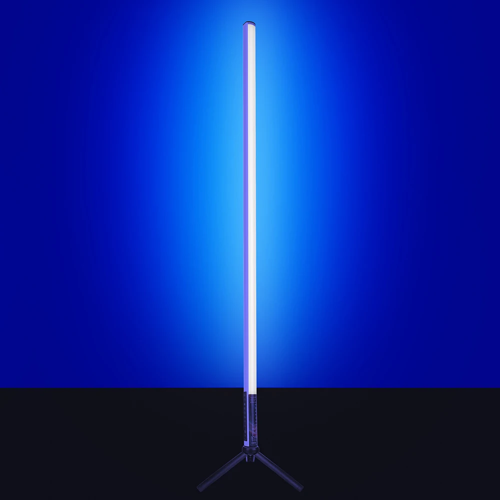 LUXCEO 2 Pack Mood Lights 4ft Portable USB Rechargeable LED Tube Light RGB Colored Battery Powered Video Light with Tripod