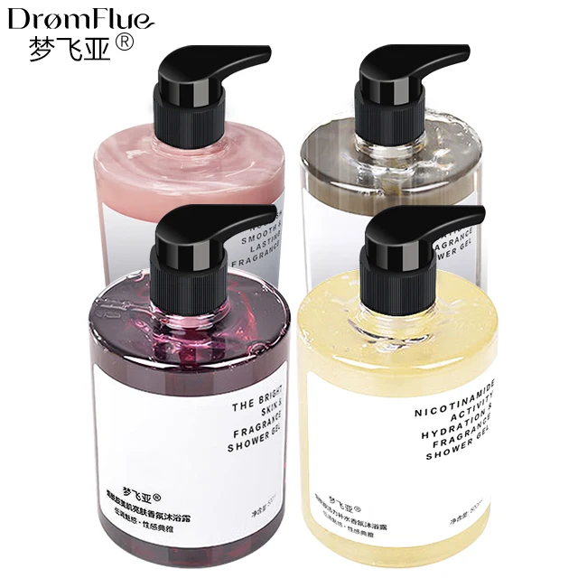 Hot Selling Natural Organic 500ml Nicotinamide Whitening Shampoo Body Wash Shower Gel