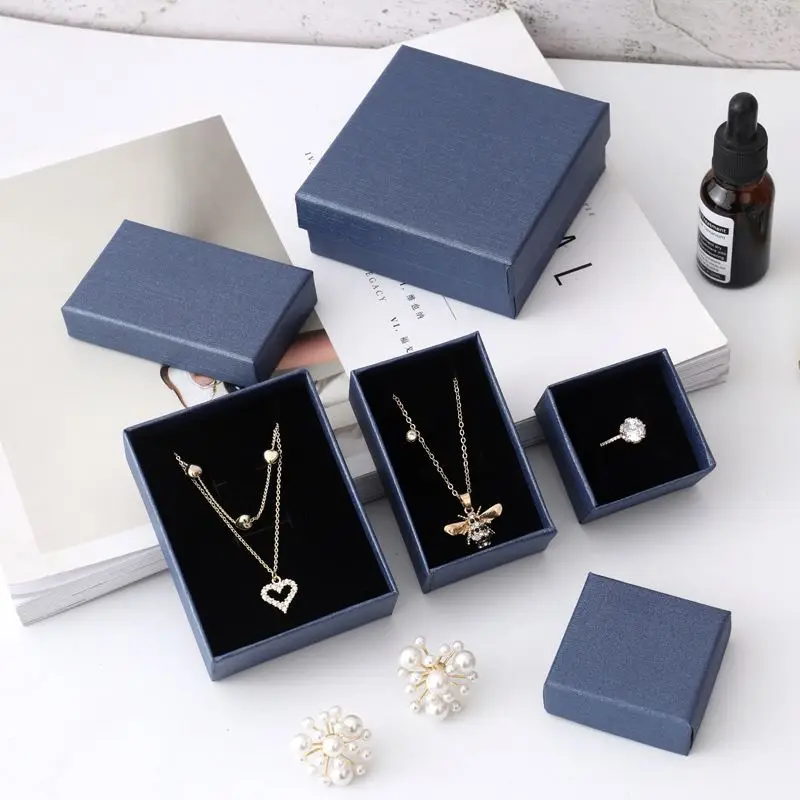 Low Price Craft Gift Ring Box Ribbon Necklace Bracelet Paper Jewelry Box For Packaging