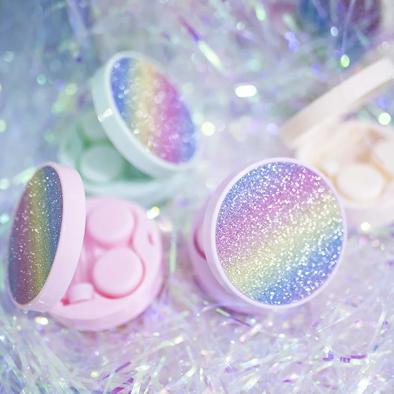 
New contact lens companion box dream rainbow care box beautiful pupil box 