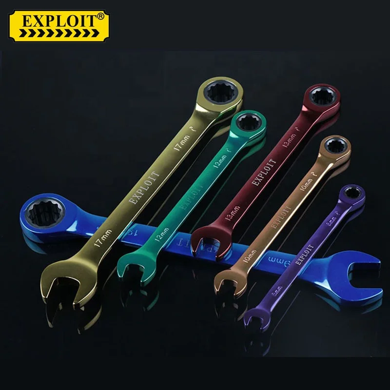 Wholesale Colored Car Repair Wrench Set Combination Ratcheting Spanner Tools Set Portable Single Open End Wrench Kit