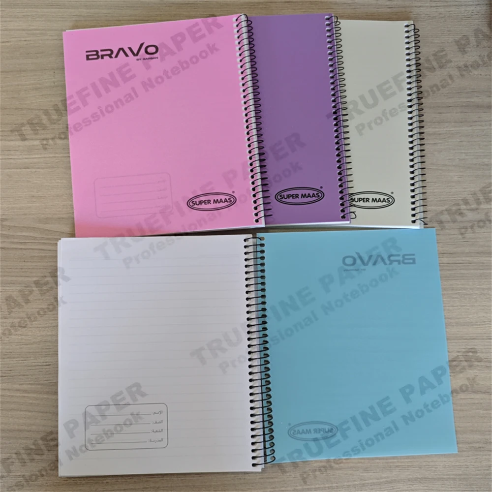 Yemen Customized PP Cover Notebook College Ruled Spiral Notebook A5 Size 40/60/80/100 Sheets Exercise Book