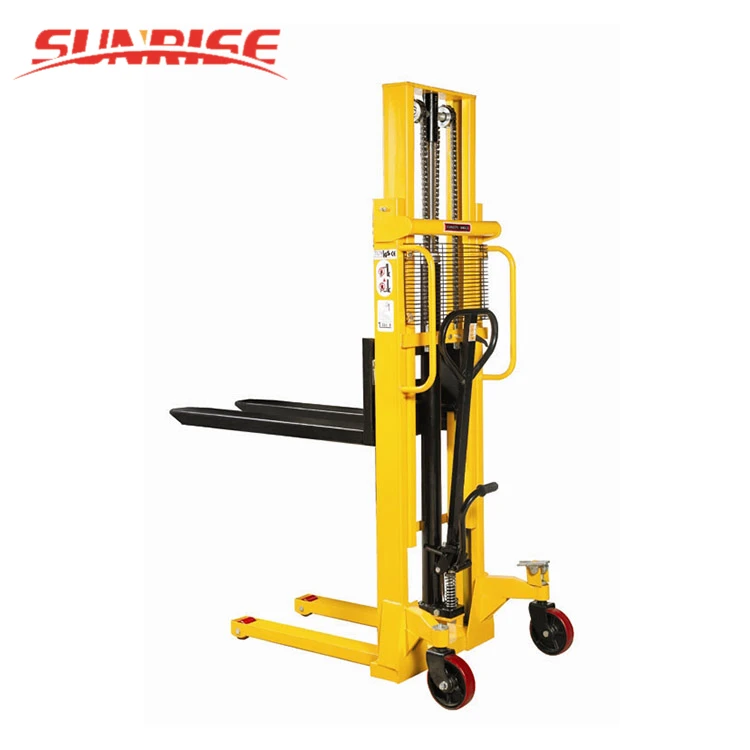1 ton manual hand forklift pallet stacker jack truck