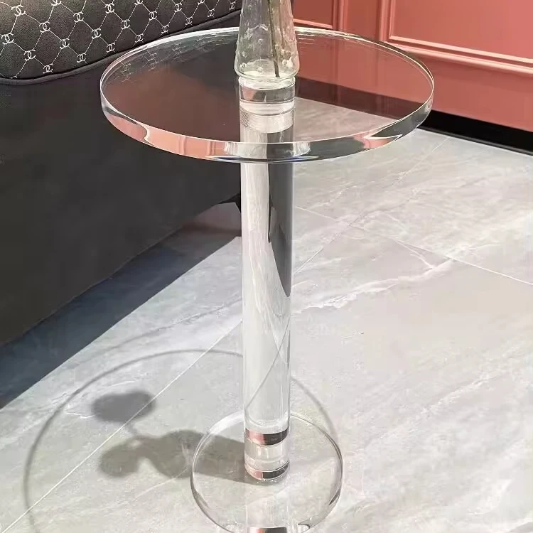 Luxury Small Lucite Salon Table Plexiglass Clear Coffee Table Acrylic Console Side Round Living Room Tables Custom