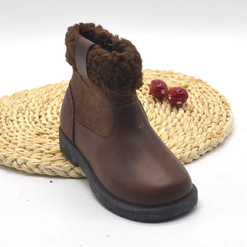 JUSTGOOD 2023 Toddler Kids Brown Plush Fur Winter Ankle Boot