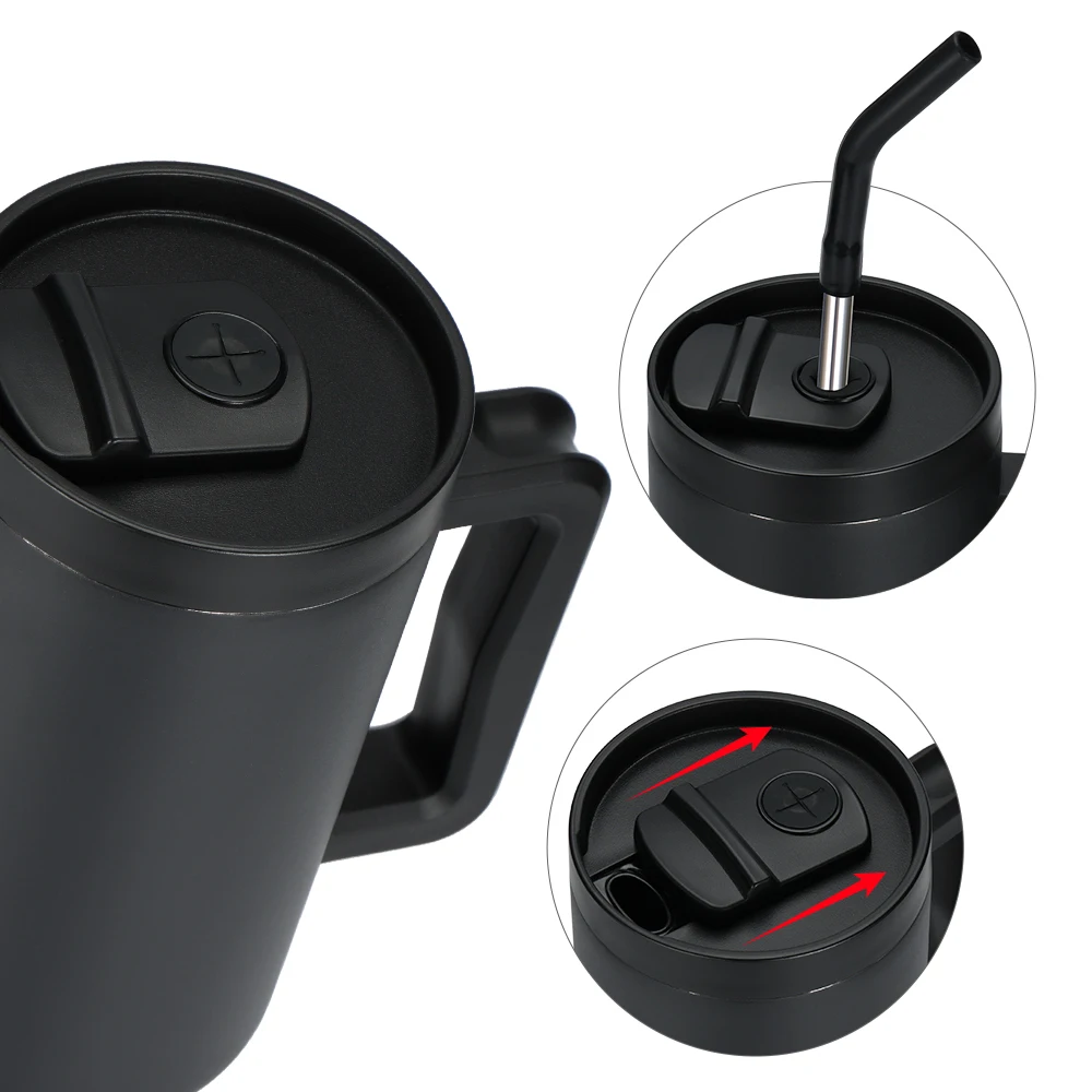 Sports 40oz 1200ml New Stainless Steel Insulated Travel Tumbler Leakproof  With Stainless Steel Straw