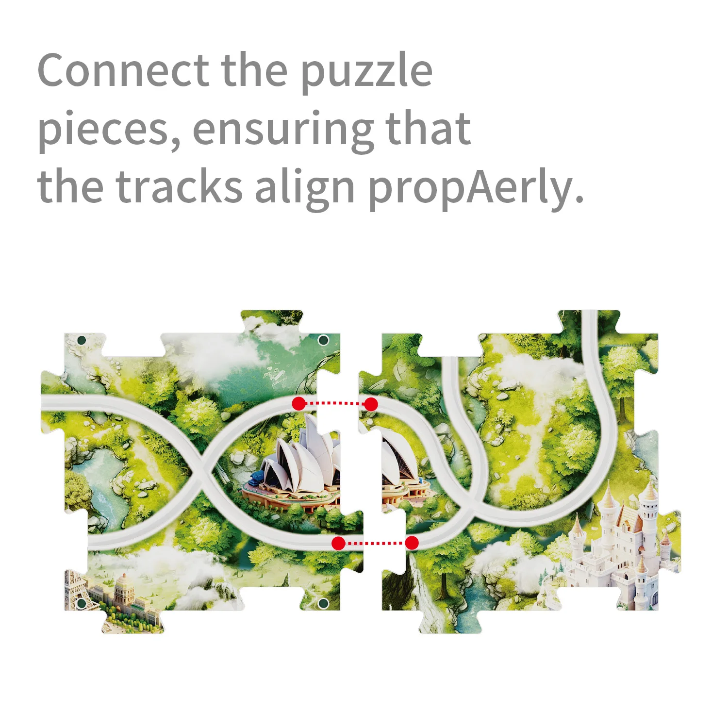 DIY 13 PCS Map Railcar Floor Puzzle Race Tracks Montessori Toys Puzzle Track Car Play Set Train Toy