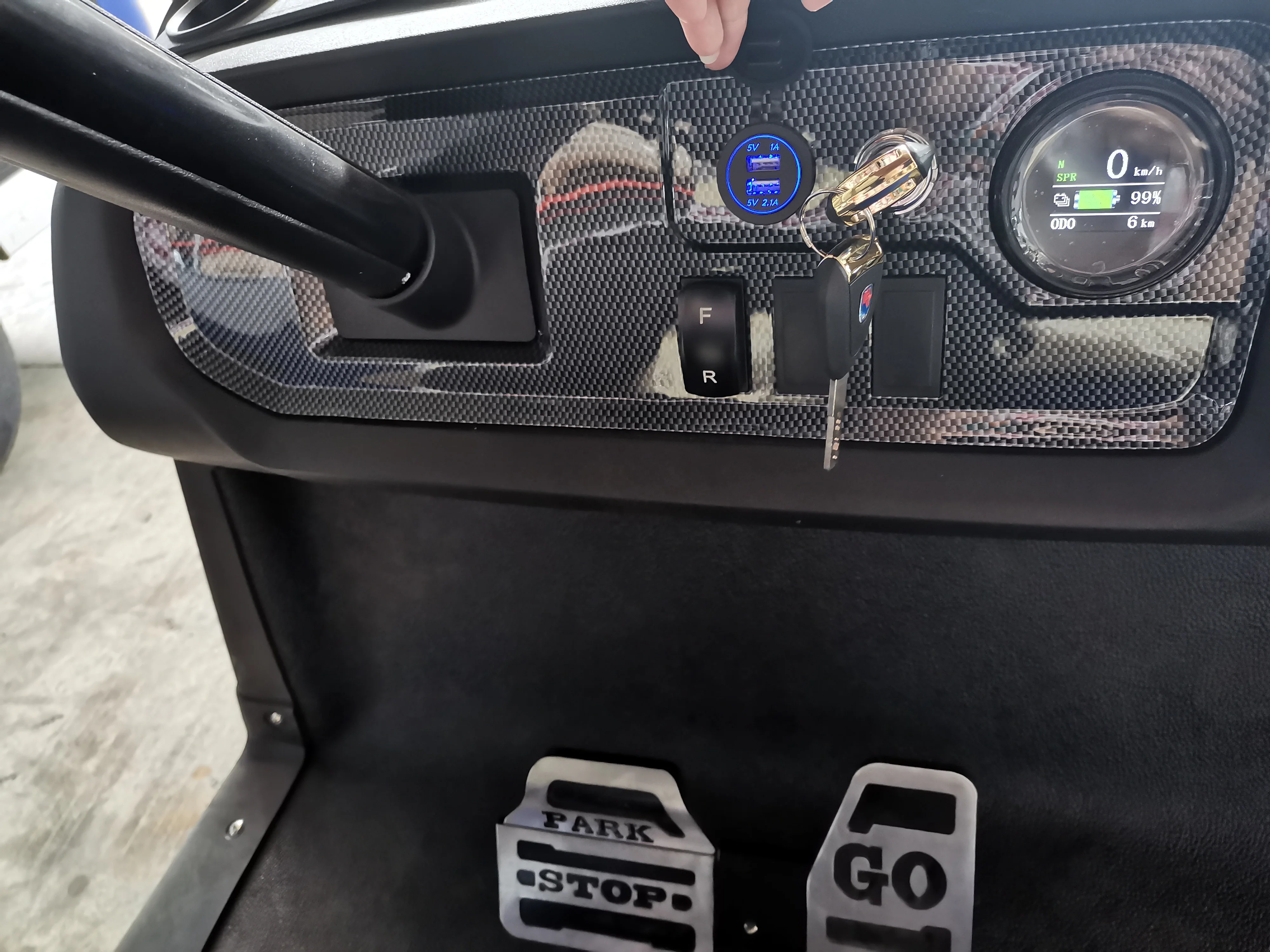 6 seater golf club car buggy golf with led dashboard