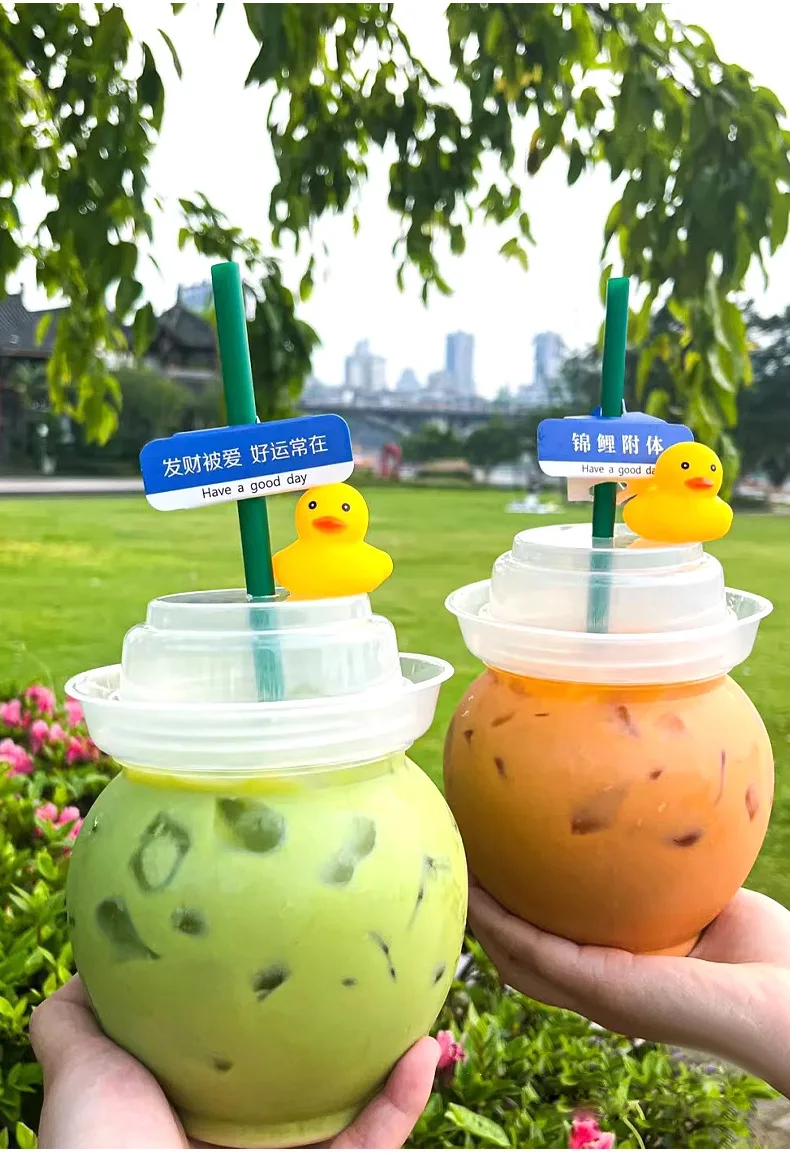 Custom labels unique PET juice cake ice cream milk bottle 500ml 800ml plastic juice bottle with cap