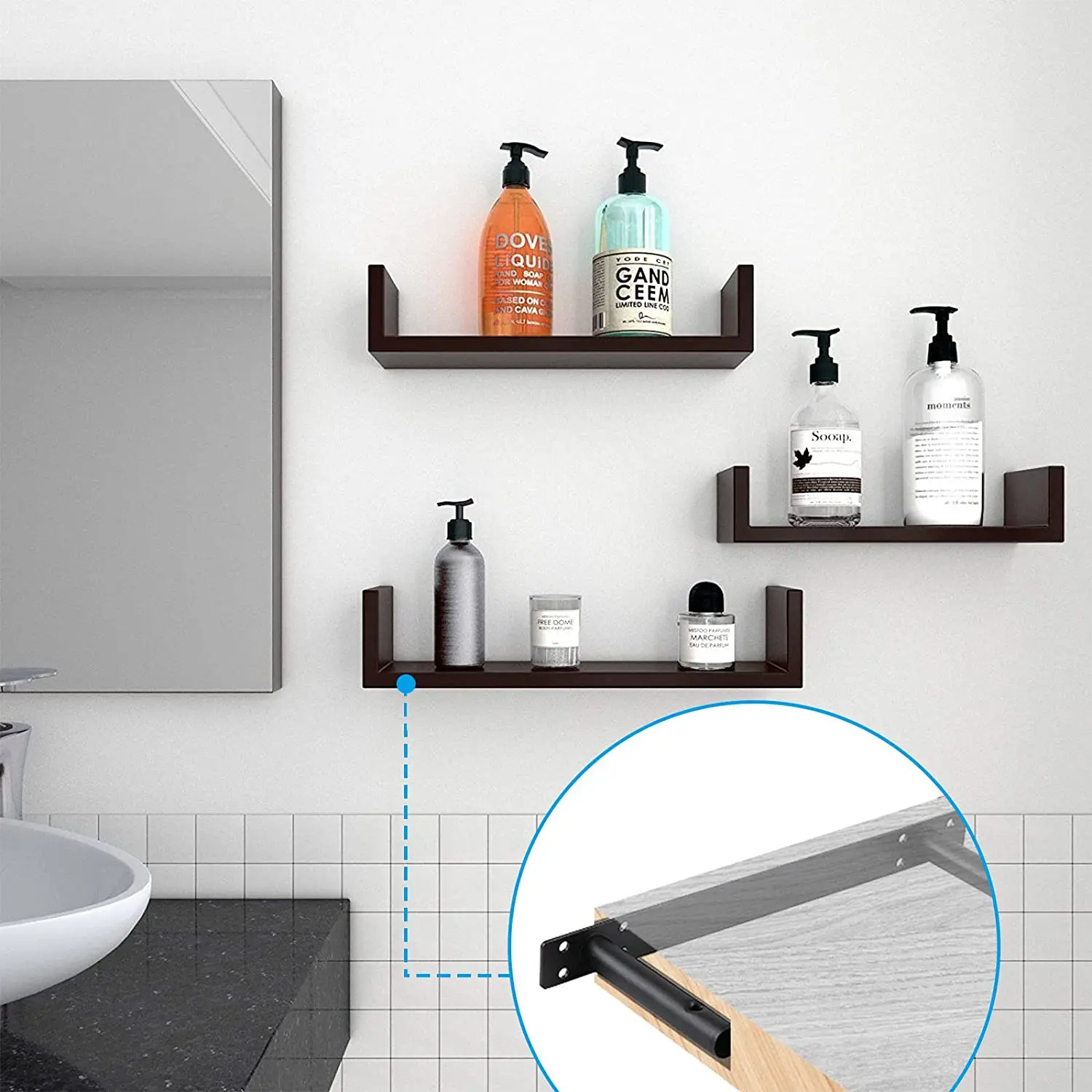 Customized Floating Shelf Bracket Blind Shelf Supports  Hidden Shelf Bracket