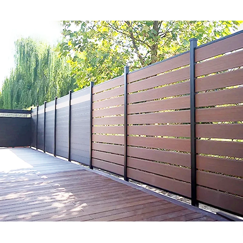 Garden home traditional wood plastic wpc composite hdpe trellis country rustic privacy aluminum frame wpc fence panel post set