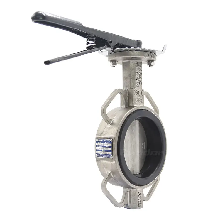 
Bundor ss316l stainless steel wafer butterfly valve dn200 8 inch butterfly valve price list 