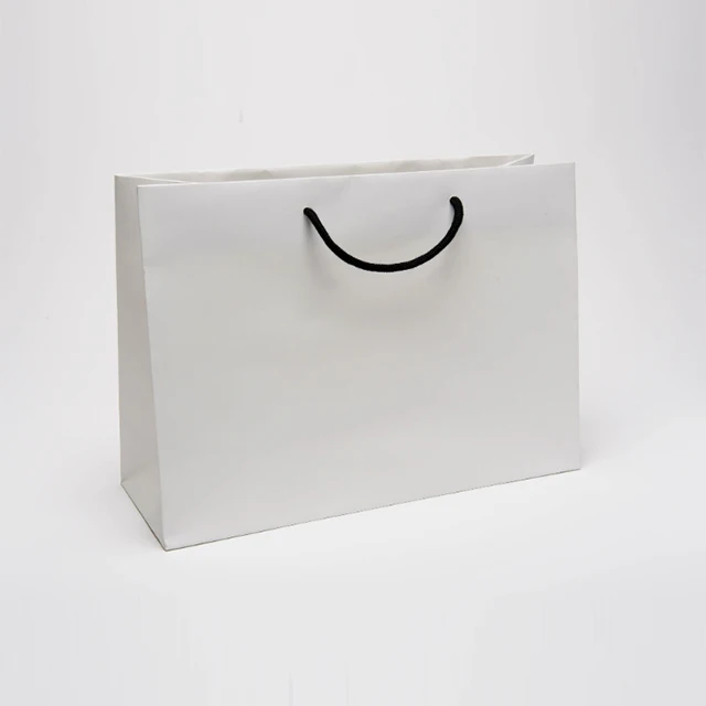 Shopping Clothing Packing Delivery Handbags Foldable Flat Pack Gift Boxes Portable Paper Bag
