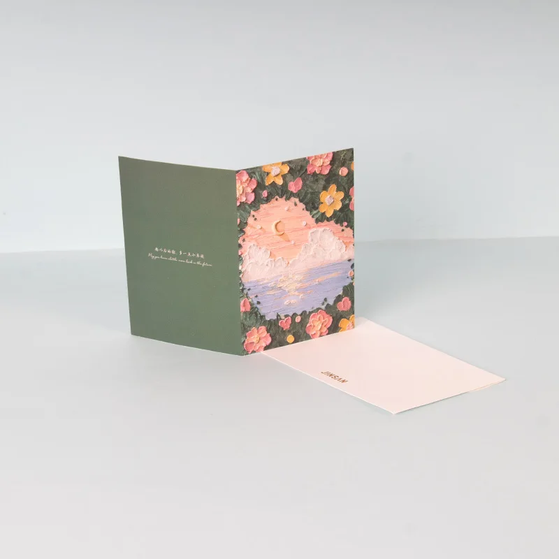 Flower Greeting Cards Customized Graphic Thanksgiving Birthday Paper Craft Invitation Card Wedding Party Greeting Card