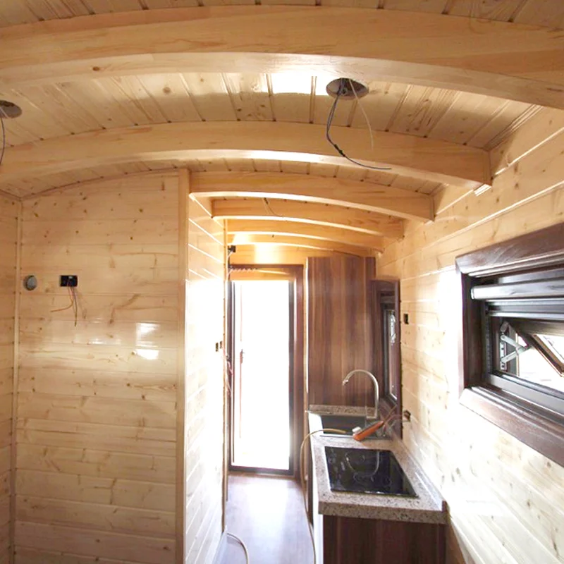 prefabricated movable tiny house on wheels construction real estate mobile house