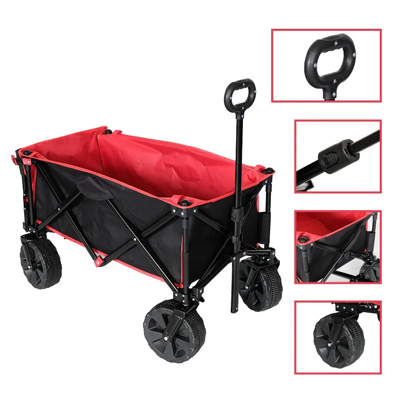 Trolly Folding Wagon Cart Carry Garden Trolley Cart All Terrain Wagon Folding For Kids